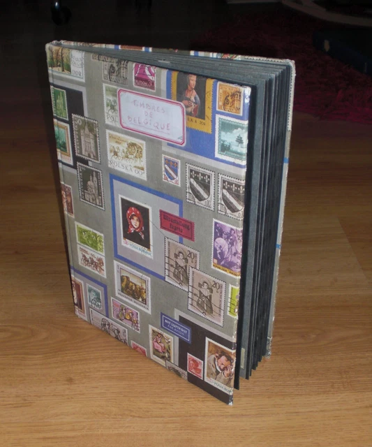 Dans album lot vrac collection environ 500 timbres de BELGIQUE