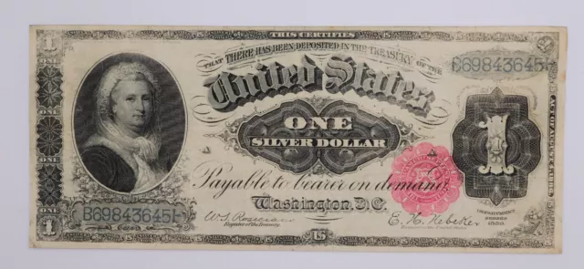 1886 $1 Martha Washington Large Size Note Silver Certificate XF+