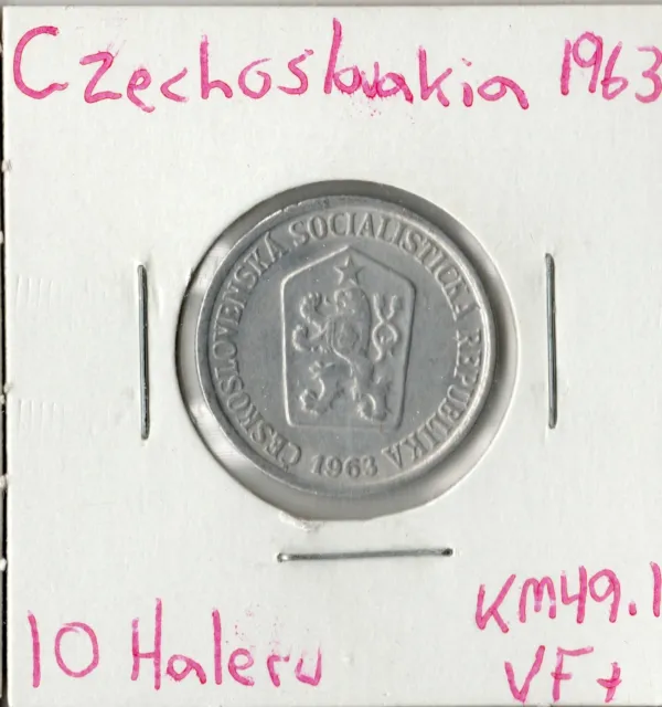 Coin Czechoslovakia 10 Haleru 1963 KM49.1