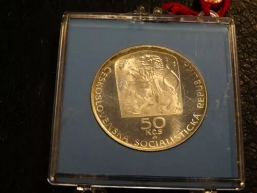 Tschechoslowakei  50 Korun 1974 Silber Proof PP Janko Jesensky 2