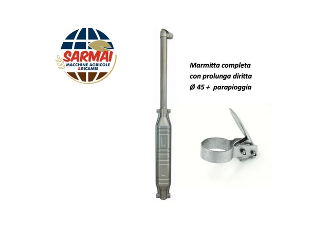 Marmitta Silenziatore Dritto Completo Diametro 60 Per Trattori Fiat 100.90, 880, 980, 1300 &ndash; AMA