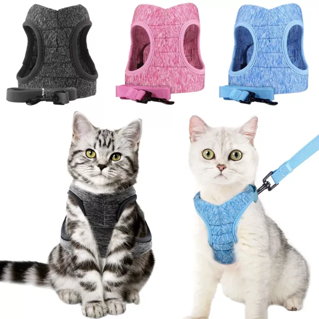 Cat Dog Harness Leash Set Light Kitten Soft Walking Jacket Running escape proof