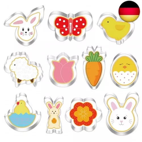 Daover 11 Stück Plätzchen Ausstecher Ostern, Ausstechformen Ostern Set, Ostern E