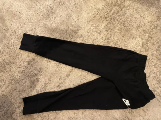 Nike Kid's Joggers/Sweatpants Fleece Black/White Logo Size Large