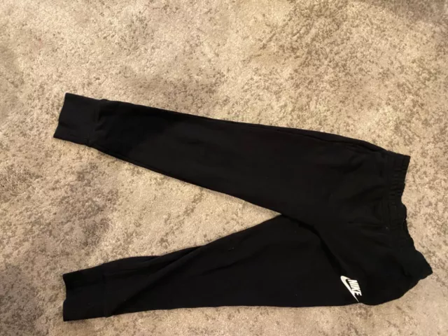 Nike Kid's Joggers/Sweatpants Fleece Black/White Logo Size Large