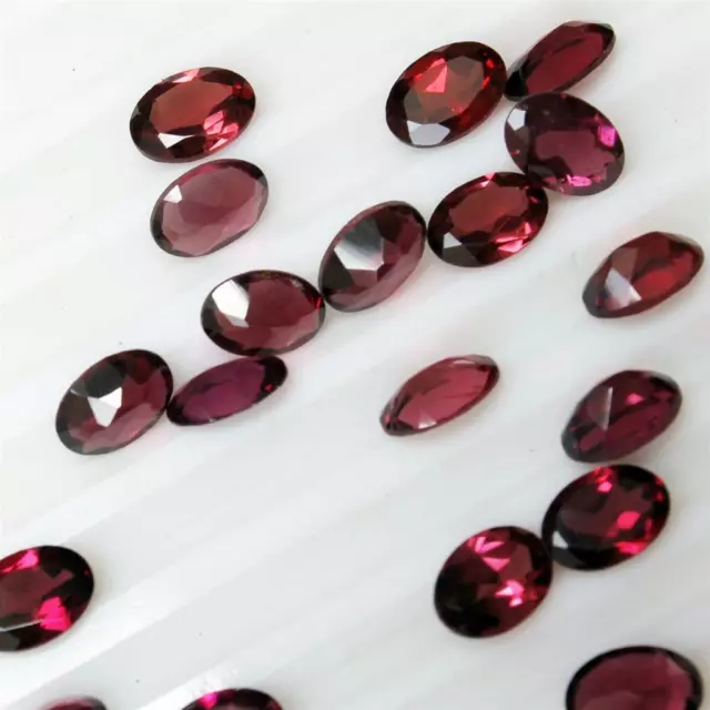 Großhandel Viele 9x7mm Oval FACET Natürlich Rhodolit Granat Lose Geeicht Juwelen