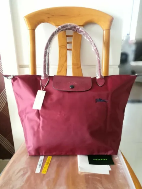 Wine Red Woman's Longchamp Le Pliage Tote bag shoulder bag Large WR-010