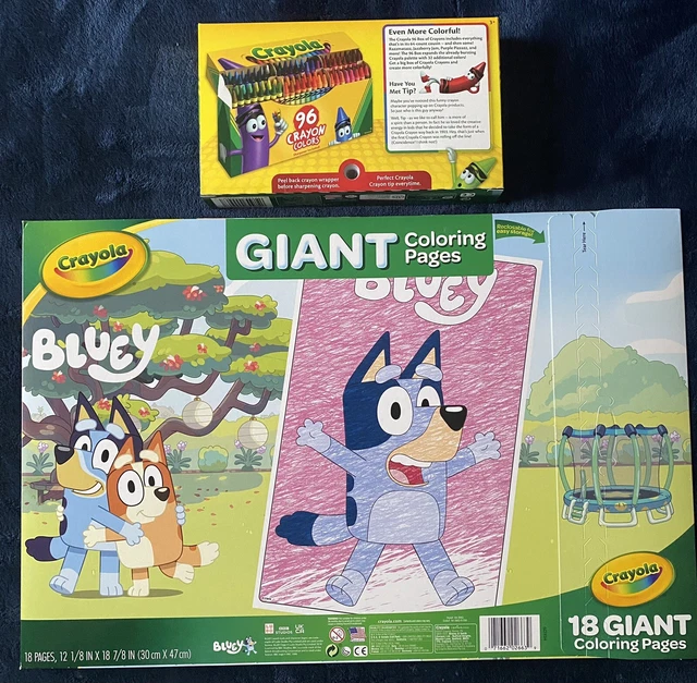 BLUEY GIANT 18” Crayola Coloring Pages plus a pack of crayons $41.68 ...