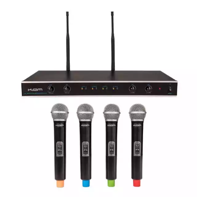 Kam Quartet Wireless Microphone System 4-Channel Handheld Vocal Mics