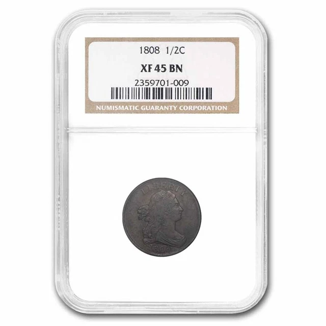 1808 Draped Bust Half Cent XF-45 NGC (Brown) - SKU#286451