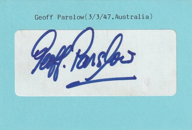 Geoff Parslow - European Tour Golfer signed Address Label (Laid onto card)