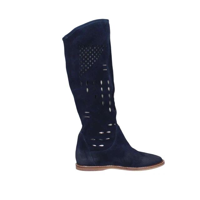 Chaussures Femme GIANNI CRASTO 38 Ue Bottes Bleu en Daim EZ738-38 2