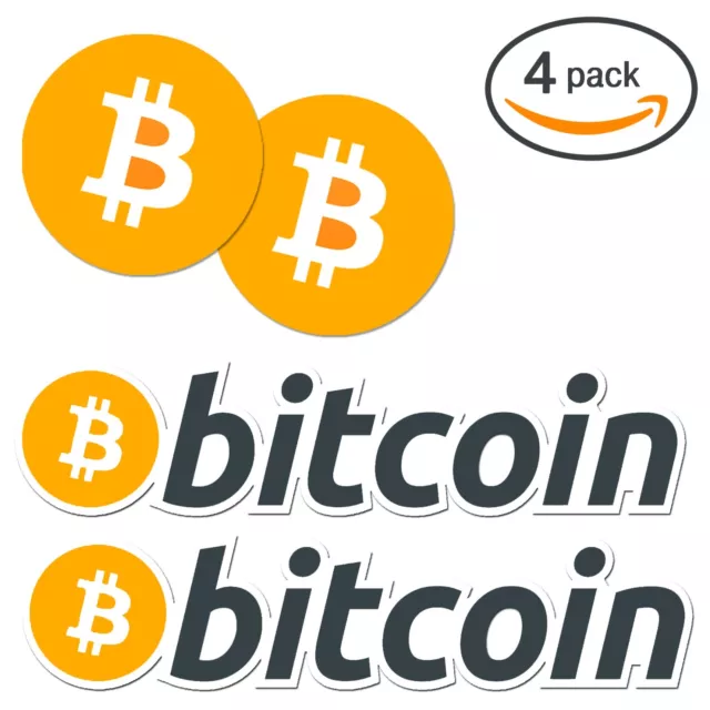 4-PACK Bitcoin Logo Die-Cut Vinyl Stickers - Best Quality Decals, FREE Shipping!