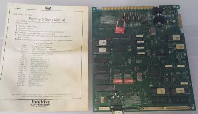 Fantasy 5 game board w/ manual Working new battery Cherry master PCB Jamma