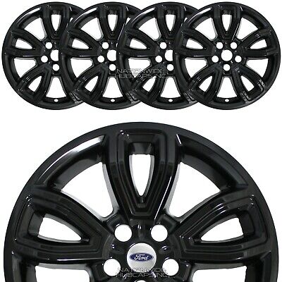 4 fits Ford Explorer Base 2020 21 2022 Black 18" Wheel Skins Rim Covers Hub Caps