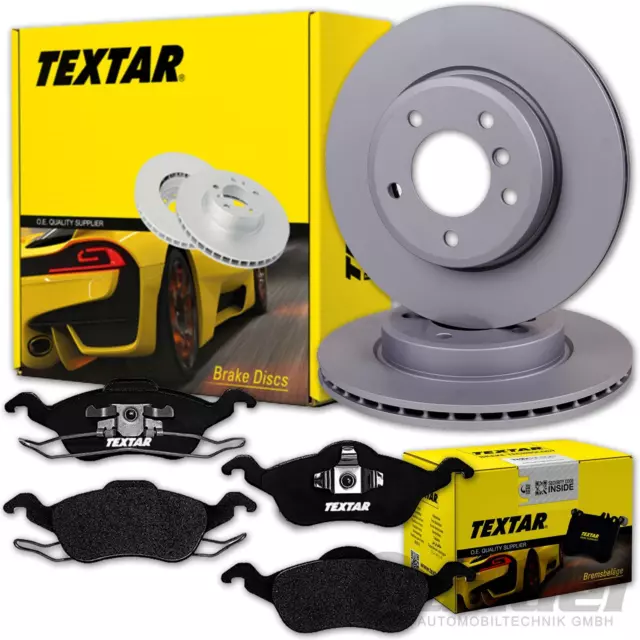 TEXTAR BREMSSCHEIBEN 258mm + BELÄGE VORNE passend für FORD FOCUS 1 I MK1