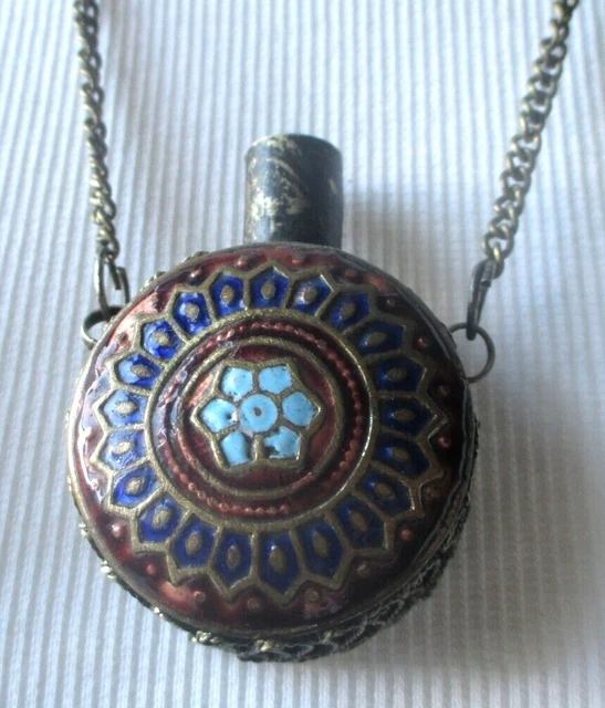 Pendentif Années 70 – Collier Biche Émail Cloisonné – Vintage