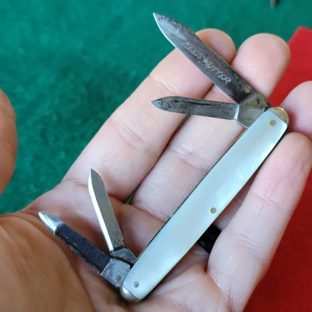 Old Vintage Antique Simmons Keen Kutter 4 Blade Pen Pocket Knife W Etch