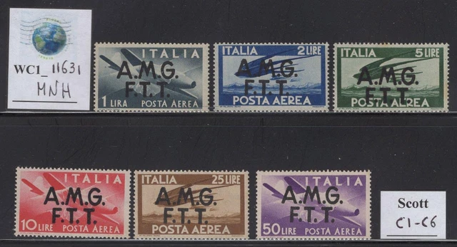 WC1_11631. TRIESTE FTT. 1947 DEMOCRATICA air mail set. Scott C1-C6. MNH
