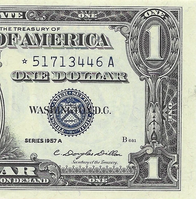 1957A $1 * STAR * ⭐️ SILVER CERTIFICATE. Crisp & Uncirculated BANKNOTE