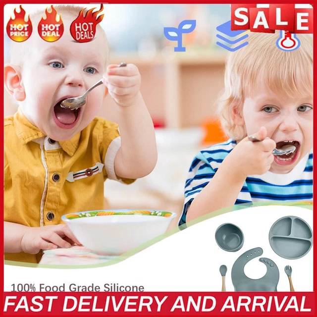 5 piezas/juego de baberos de plato de tazón BPA vajilla antideslizante para niños alimentación gratuita