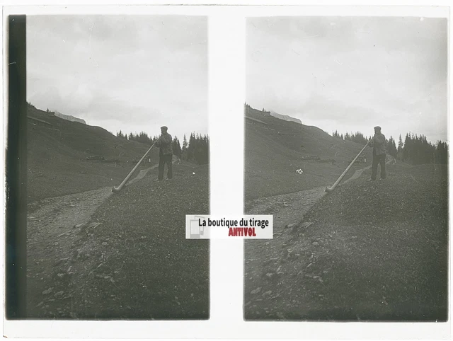 Plaque De Verre Positive Alpes Suisses - Photo Montagne 8,5x10 Cm - Début 1900