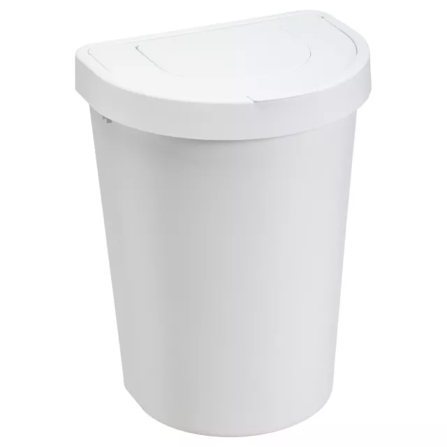 Corbeille à papier couvercle rabattable blanc 25 litres pour bureau Plast Team