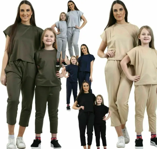 Set Tuta Donna Bambini Madre E Figlia Boxy Loungewear 2 Pz Co-Ord