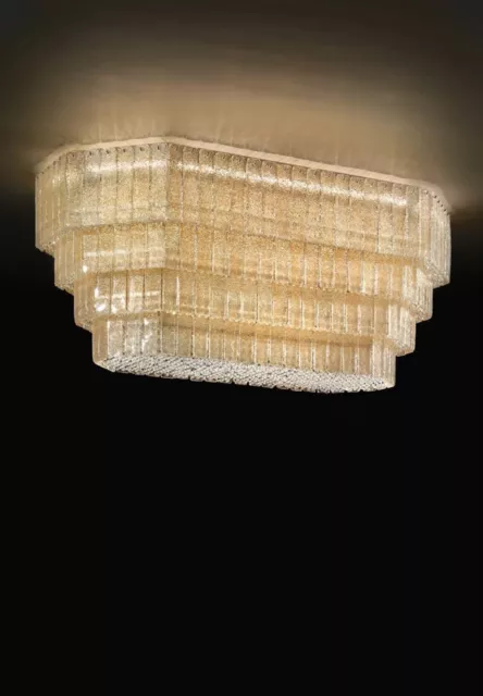 Plafón De Lujo De Techo De de Vidrio De Murano Ambra Oro Classica MS-221
