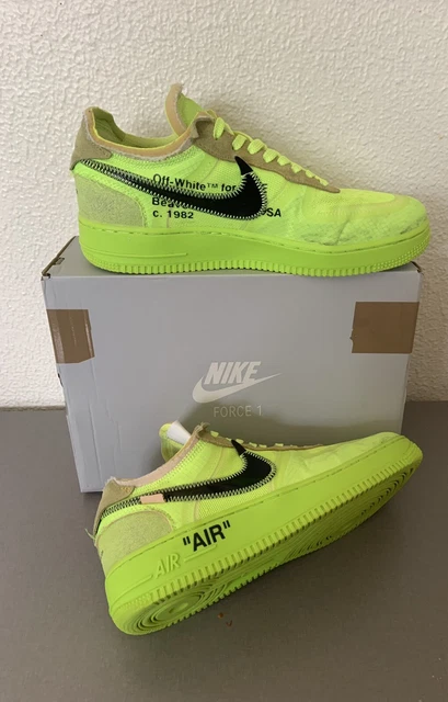 Nike Air Force 1 Low Off-White AO4606-700 Baskets Jaune 42 EU/ 7,5 UK/ 8,5 US