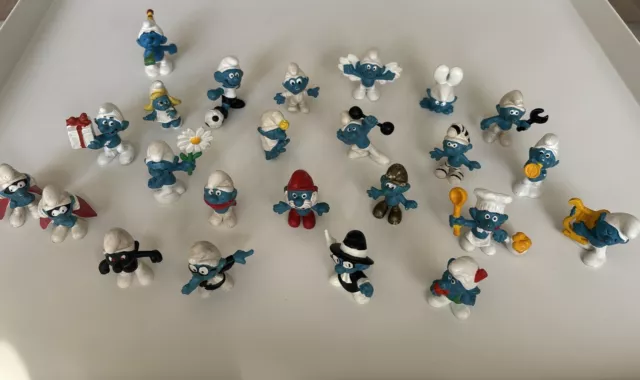 Schlümpfe Sammler Schlumpfsammlung  Konvolut 24 Stück teilweise sehr alt Smurf