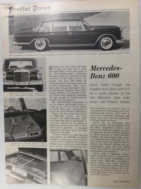 MBArt39 Article 1963 Mercedes Benz 600 Sedan November 1963 1 page