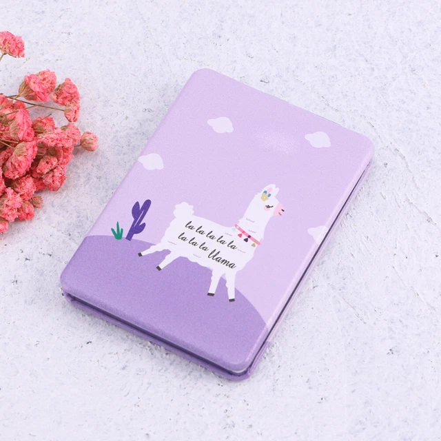 Pequeño Espejo Plegable Portable Mujer Billetera Redonda Miss Doble Cara