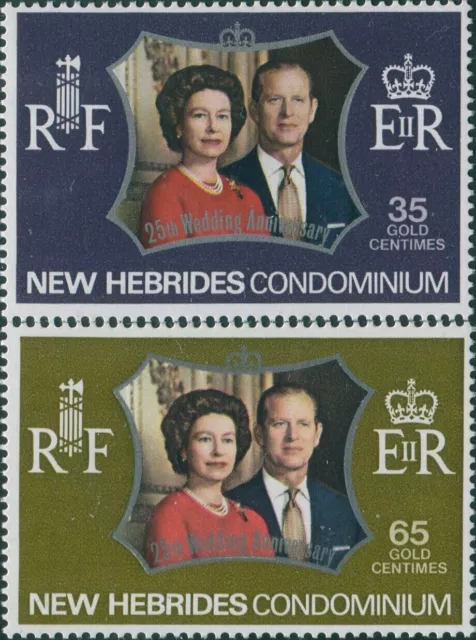 New Hebrides 1972 SG172-173 Royal Silver Wedding set MNH