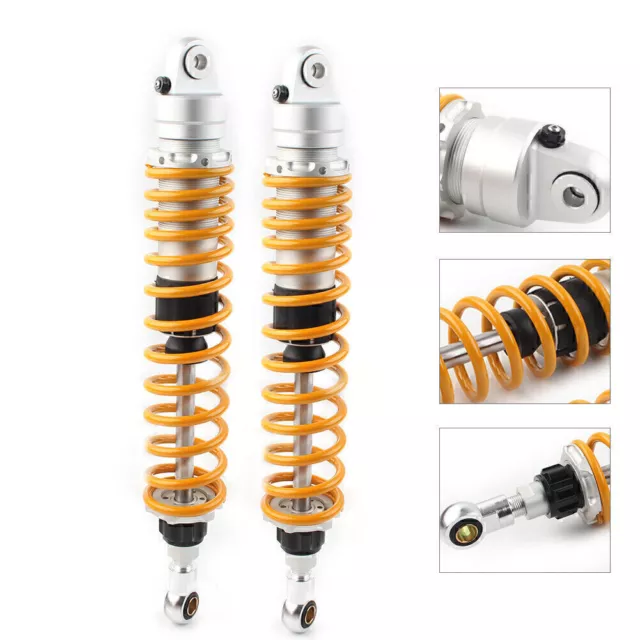 1 Pair 15.7" Motorcycle ATV Air Shock Absorber Damper For Honda Yamaha Suzuki