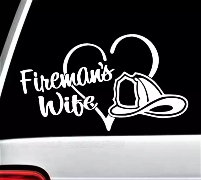 Firemans Wife Decal Sticker for Car Window Fire Wife Love My Firefighter BG 852