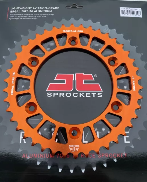 Alu Kettenrad KTM LC4, 625, 640, SMC, SXC, Supermoto 690, EXC, 897-42, orange