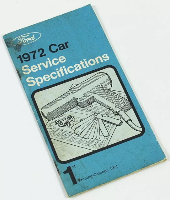 FORD 1972 Car Service Specifications book T-Bird Ranchero Cougar Torino Lincoln+