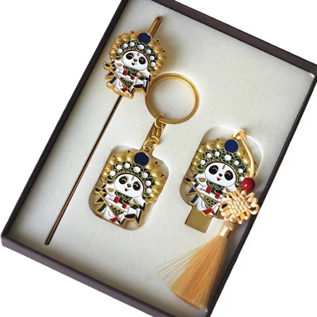 Peking Opera Panda Face mask key ring