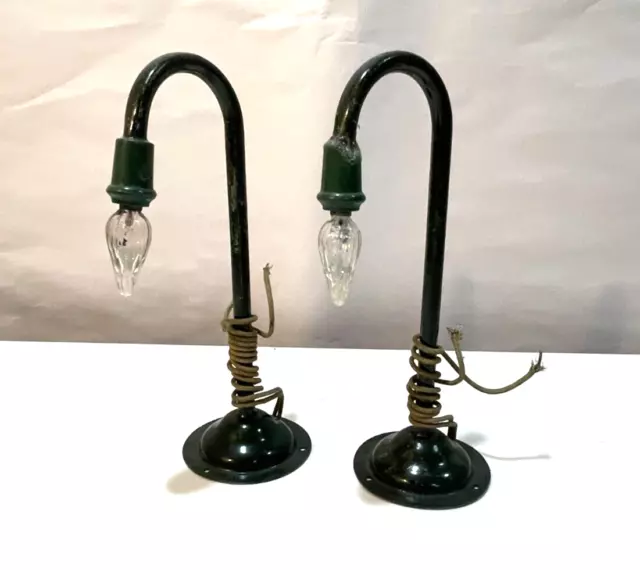 Vintage Lionel Goose Neck Lamp Posts Train Lights Set of 2