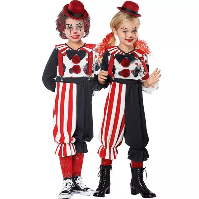 Kids Boys Girls Halloween Clown Cosplay Costume Outfit Set Party Fancy Dress Up*