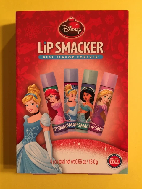 4 Lip Smacker Lip Balms Disney Princess Holiday Christmas ~ Berry Magic Sparkle