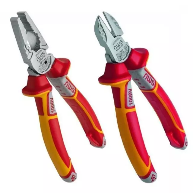 NWS 2 Piece VDE 1000v Wire Side Cutter, Combimax Combination Pliers Set,NW860-3K