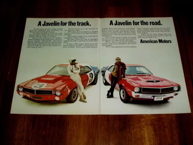 1970 AMC JAVELIN ORIGINAL AD *sst/vtg/390 v8 engine/grille/emblem/decal/amx/1969 2