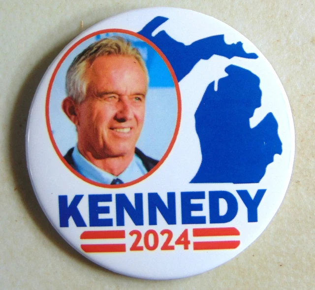 ROBERT F. KENNEDY Jr RFK 2024 Michigan campaign pin button political 2