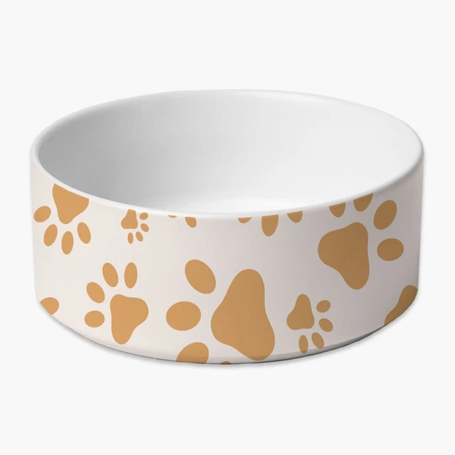 Paws Pet Bowl - Pattern Ceramic Bowl - Printed Pet Bowl