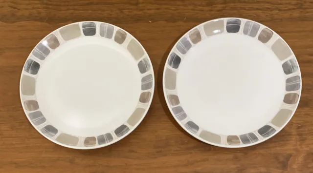 2 Churchill *Pebbles* Earthenware Dinner Plates Made In England - 26cm Diameter