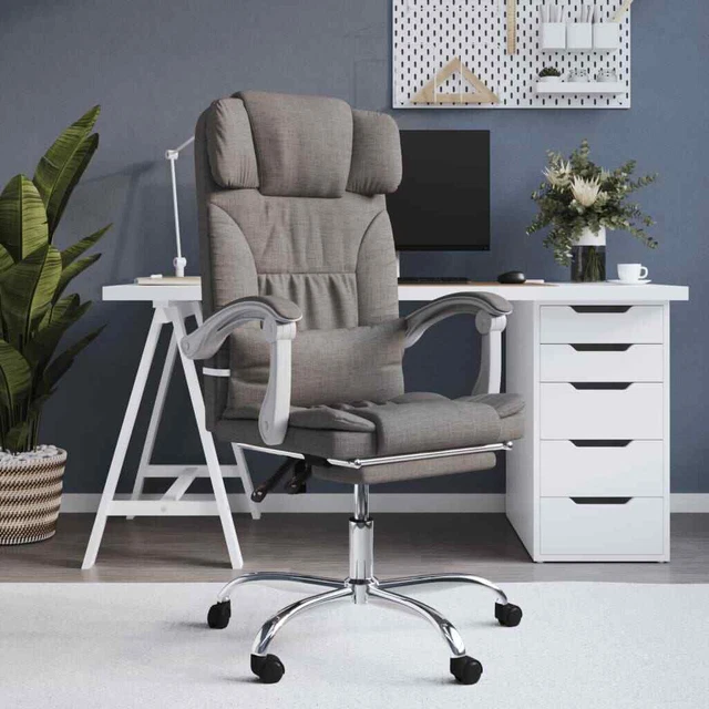 Fauteuil de massage inclinable de bureau Taupe Tissu
