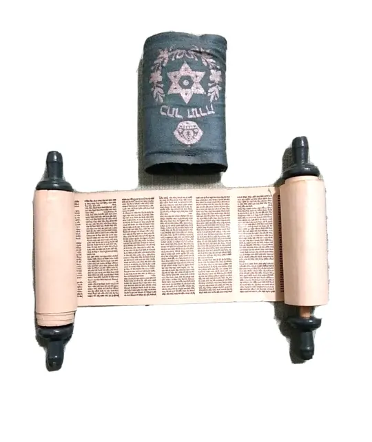Antique Jewish Torah Scroll Herbrew Bible Manuscript Rare About 5.12T