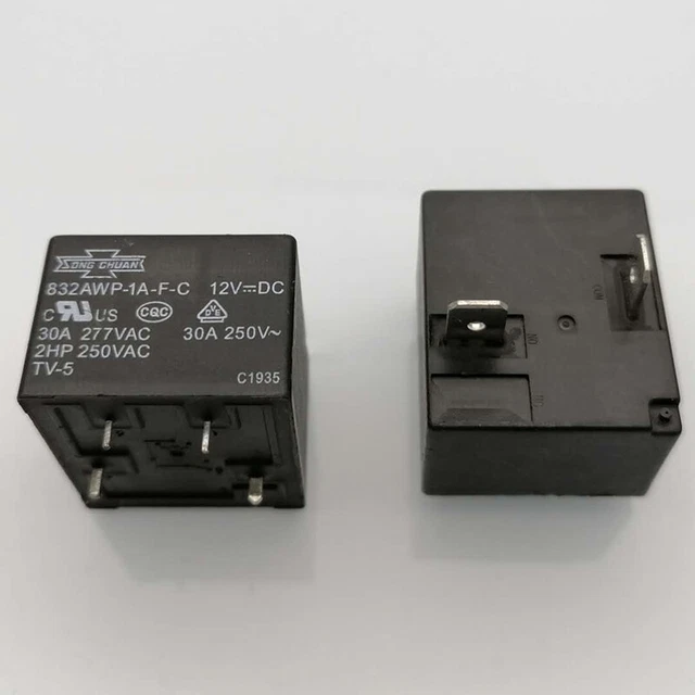SONG CHUAN 832A-1A-S 24VDC Power Relay – 4-Pin – 30A 277VAC – 2 Pieces